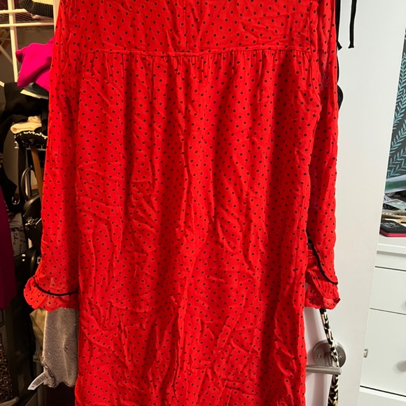 Ganni red polka dot georgette dress - Picture 3 of 8